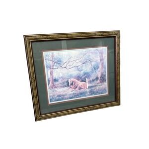 Lesley Humphrey Vintage‎ "Mother Horse and Foal Tranquility" Framed Picture 16"